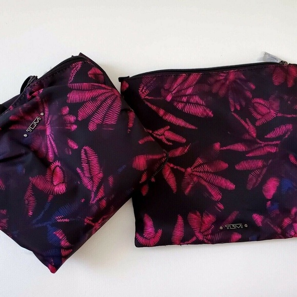 NEW TUMI 2pcs Floral Foldable Travel Backpack Bag - Picture 5 of 8